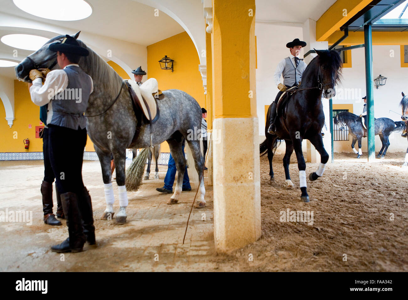 Riders of Royal Andalusian School of Equestrian Art. `Real Escuela